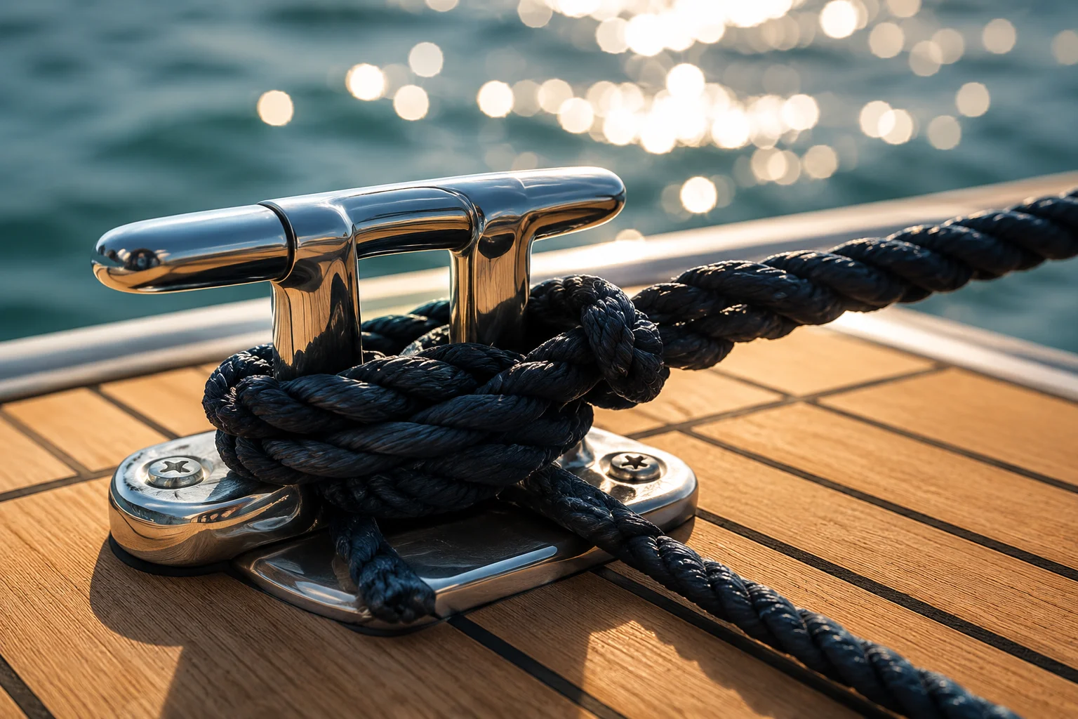 Coussins de cockpit de bateau confectionnés sur mesure, vue depuis le poste de pilotage